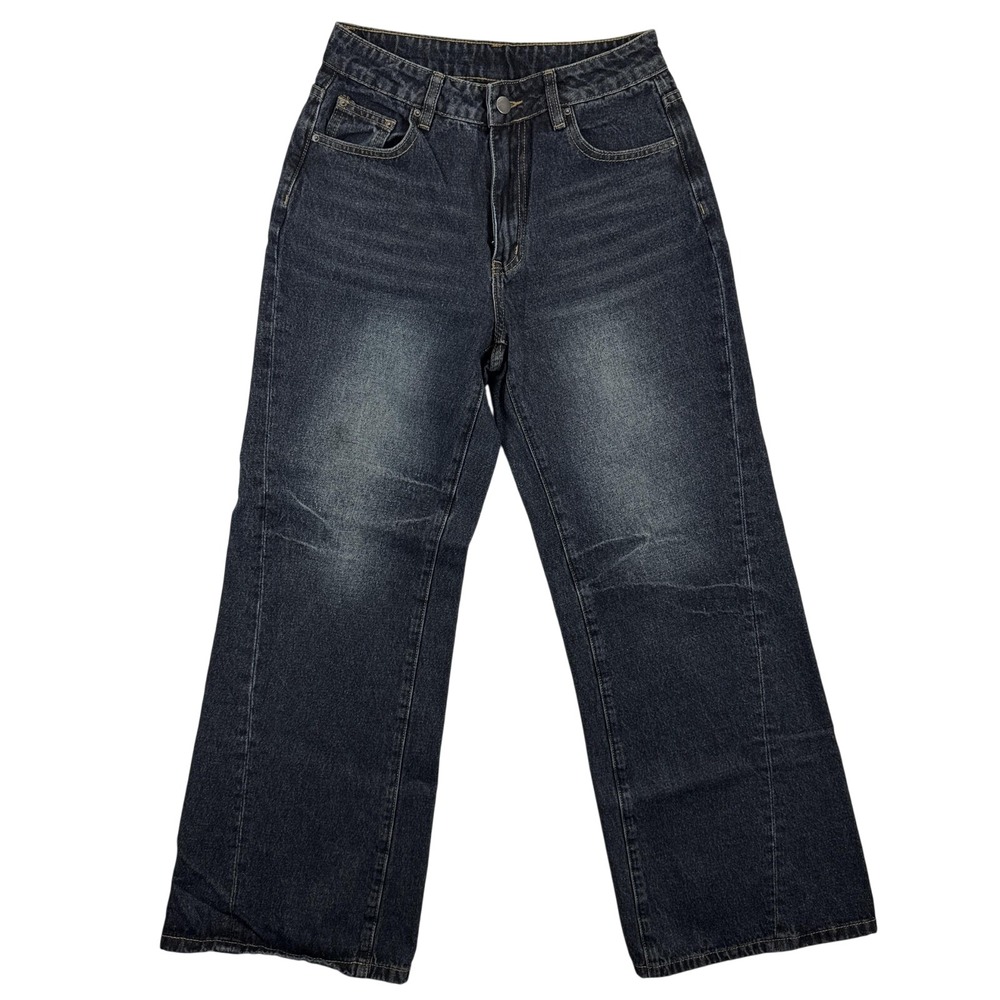 Cider Jeans Womens XS Black Wide Leg High Rise‎ Denim Straight Closet Happy Hour